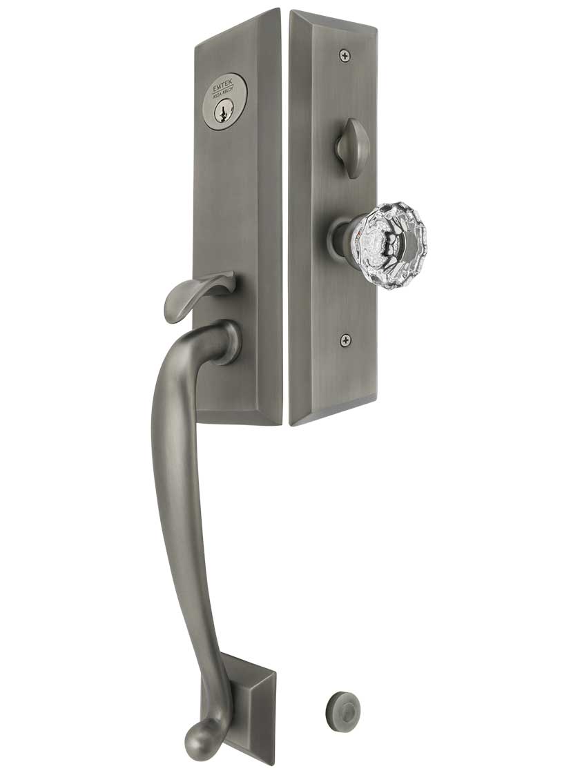 Harrison Rectangular Thumb-Latch Mortise Entry Set with Choice of Interior Knob.